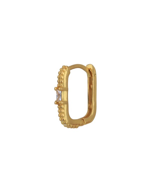 18kt Gold Plated with CZ Hoop Earring Online Sale