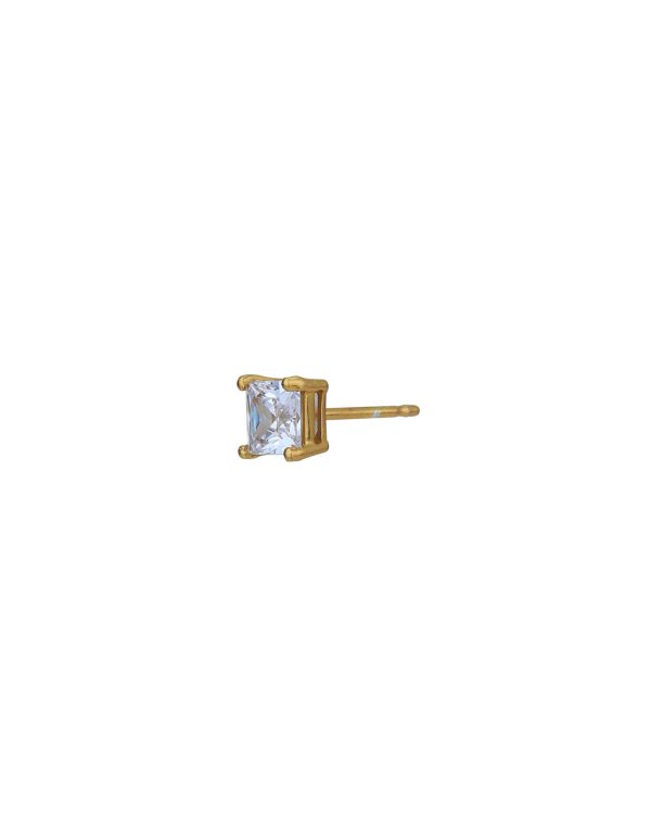 18kt Gold Plated with CZ Square Stud Earring for women Online now