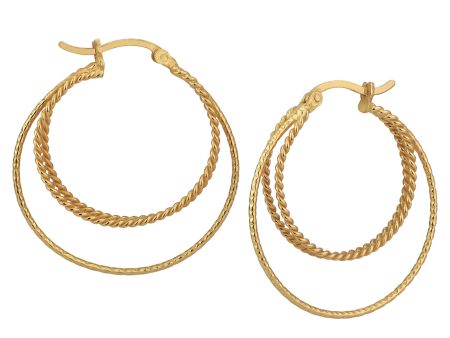 18kt Gold Plated Triple Bar Hoop Earring for women Cheap