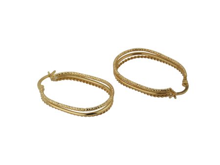 Carlton London Gold Plated Oval Shape Hoop Earrings For Women Online