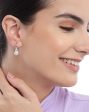 Rhodium Plated with Pearl Drop Earring for women For Sale