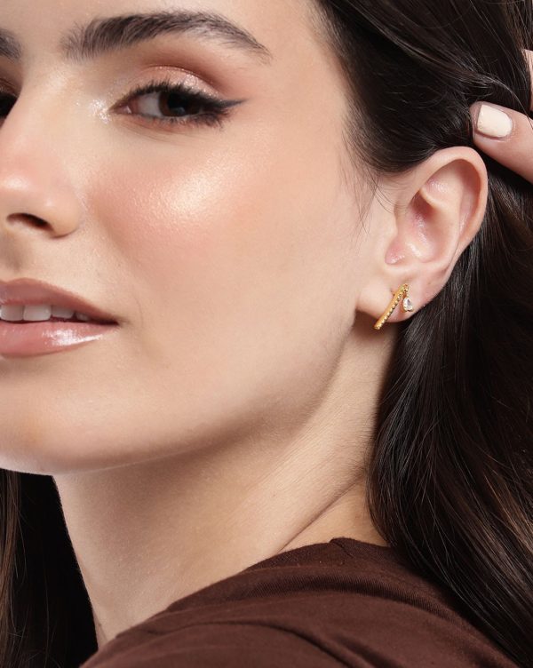 18kt Gold Plated with CZ Climber Ear-Cuff Earring Discount