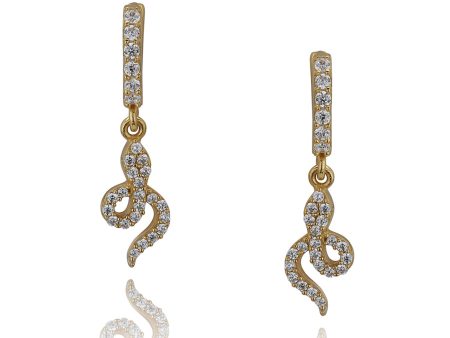 Carlton London Gold Plated Cz Studded Contemporary Hoop Earrings For Women Online Sale