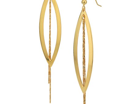 18kt Gold Plated Fancy Oval Drop Earring for women Fashion