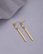 18kt Gold Plated with CZ Dangling Bar Drop Earring Online