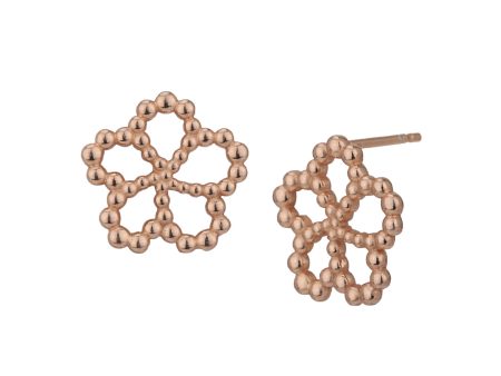 18kt Rose Gold Plated Floral Bold Stud Earring Discount