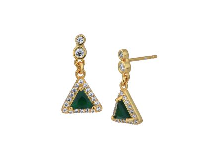 18kt Gold Plated with CZ Triangular Drop Earring for women For Cheap