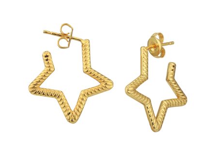 18kt Gold Plated Star Half Hoop Earring Sale