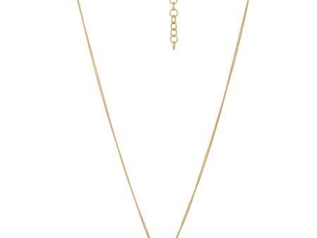 18kt Gold Plated CZ Circle & Bar Pendant with Chain Online now