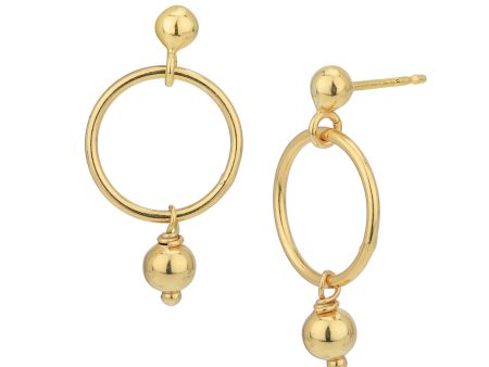 18kt Gold Plated Circular Drop Earring for women Online