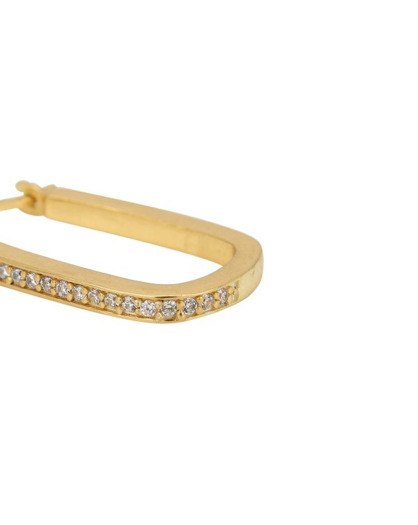 18Kt Gold Plated With Zirconia Stylish Studded Hoop Earring Hot on Sale