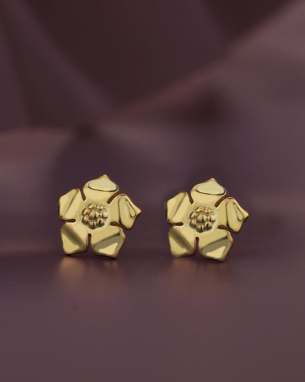 18kt Gold Plated Floral Stud Earring for women Discount