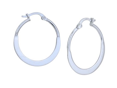 Rhodium Plated Hoop Earring on Sale