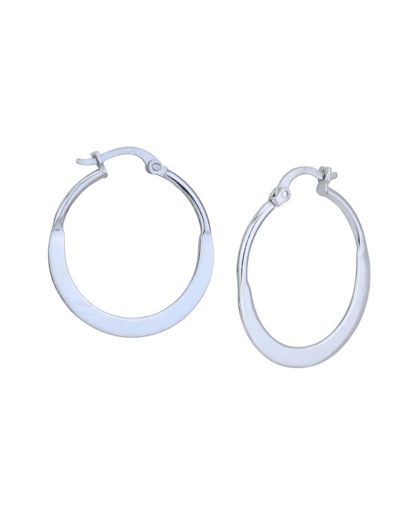 Rhodium Plated Hoop Earring on Sale