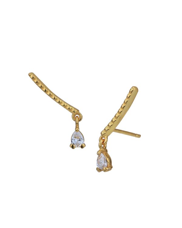 18kt Gold Plated with CZ Climber Ear-Cuff Earring Discount