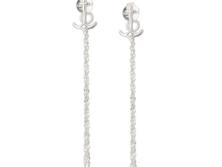 Carlton London 925 Sterling Silver Rhodium Plated Anchor Drop Earring For Women Cheap