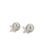 Silver Plated with Pearl Front Back Stud Earring for women Fashion