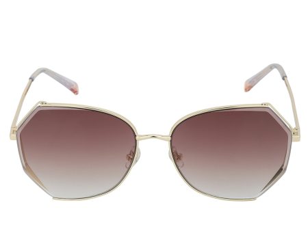 Premium Gold Toned & UV Protected Lens Oversized Sunglass for women Hot on Sale