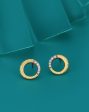 18kt Gold Plated with CZ Petite Textured Stud Earring Discount