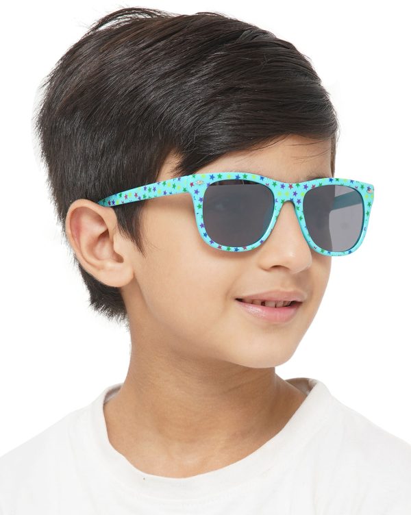 Carlton London Black Lens & Blue Wayfarer Sunglasses For Boy Cheap