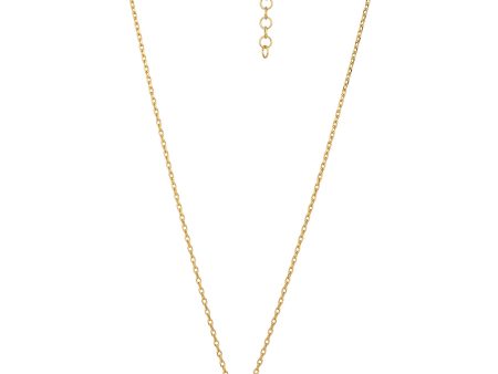 18kt Gold Plated with CZ Teardrop Pendant with Chain on Sale