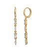 18kt Gold Plated with CZ Dangling Chain Hoop Earring Hot on Sale