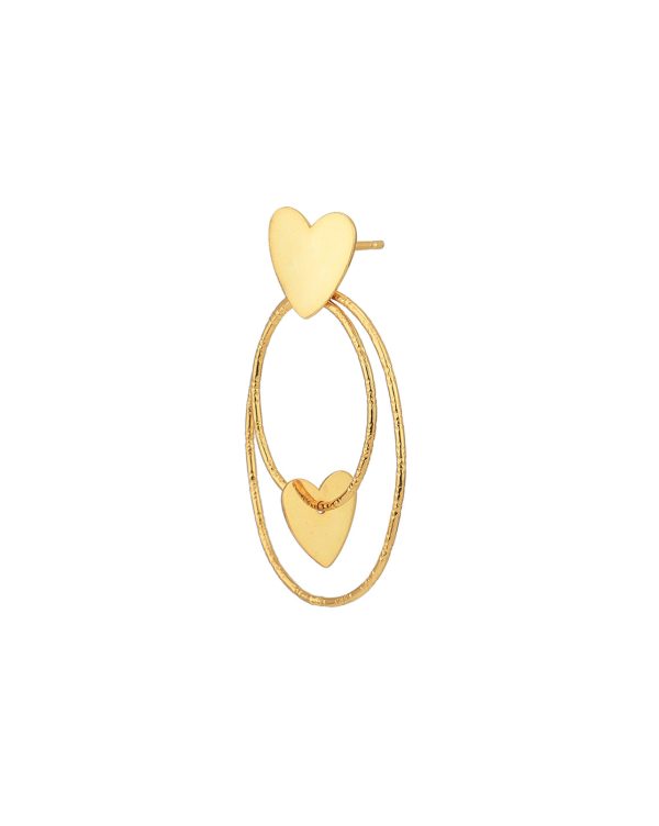 18kt Gold Plated with Heart Drop Earring Online Sale