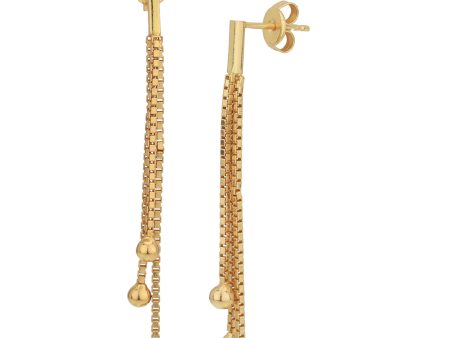 18kt Gold Plated Dangling Chain Contemporary Drop Earring for women Online Sale