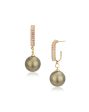 Gold Plated with Hanging Pearl Fancy Half Hoop Earring for women Online Hot Sale