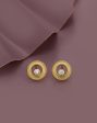 18kt Gold Plated with CZ Circular Stud Earring for women Supply