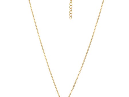 18kt Gold Plated with CZ Textured Drop Pendant with Chain Discount