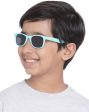 Carlton London Black Lens & Blue Square Sunglasses For Boy Sale