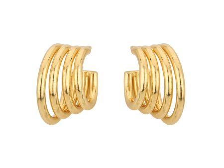 18Kt Gold Plated Handcraft Spiral Hoop Earring Cheap