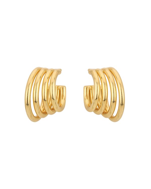 18Kt Gold Plated Handcraft Spiral Hoop Earring Cheap