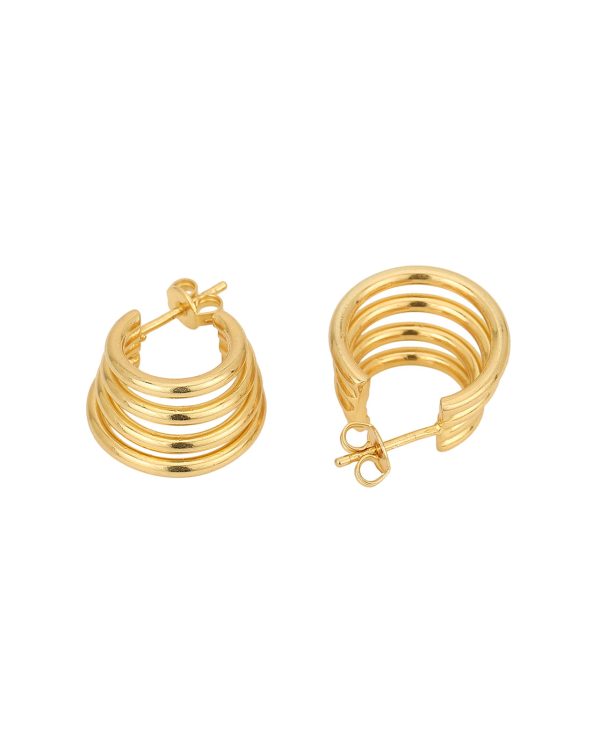 18Kt Gold Plated Handcraft Spiral Hoop Earring Cheap