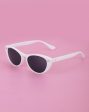 White Toned With Uv Protected Lens Cateye Sunglass For Women Online Hot Sale