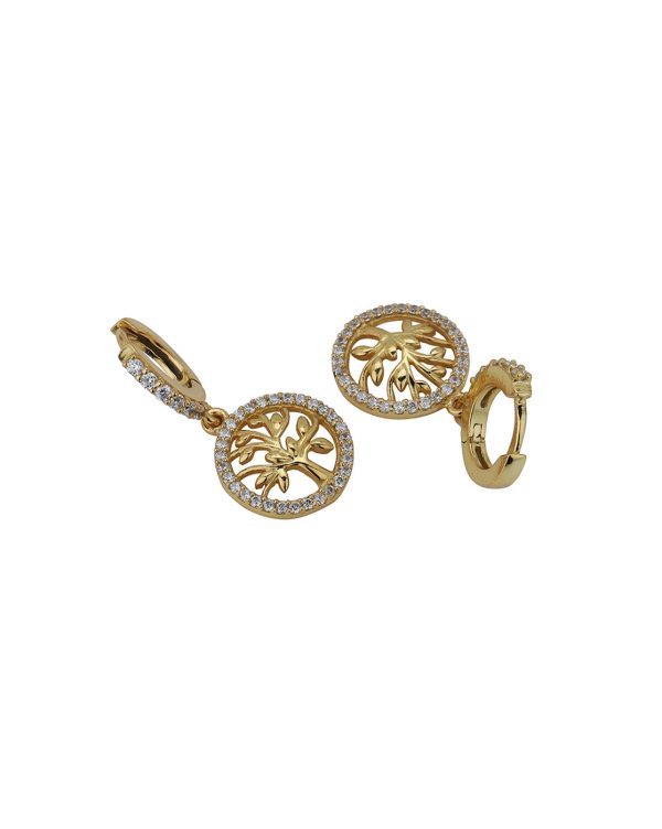 Carlton London Gold Plated Cz Studded Circular Hoop Earrings For Women Online Sale