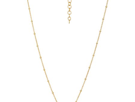 18kt Gold Plated with CZ Half Moon Pendant with Chain Cheap