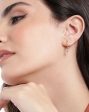 18kt Gold Plated with Dangling CZ Half Hoop Earring Hot on Sale