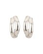 Rhodium Plated Contemporary Half Hoop Earrings For Cheap