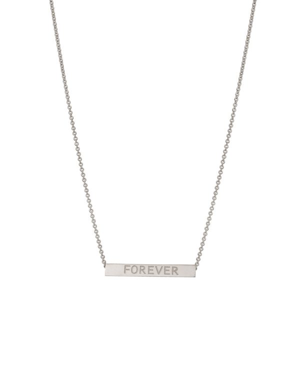 Carlton London Ingrave Text Inline Bar With Rhodium Plated Necklace Fashion