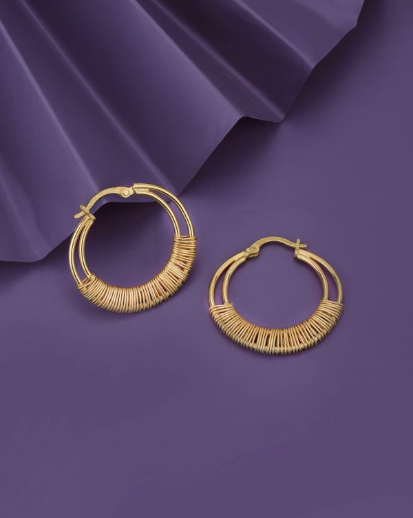 18kt Gold Plated Fancy Hoop Earring Online