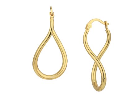 18kt Gold Plated Contemporary Infinity Drop Earring For Discount