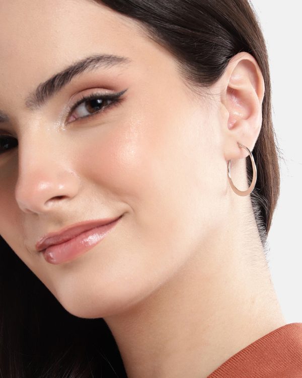 Rhodium Plated Hoop Earring on Sale