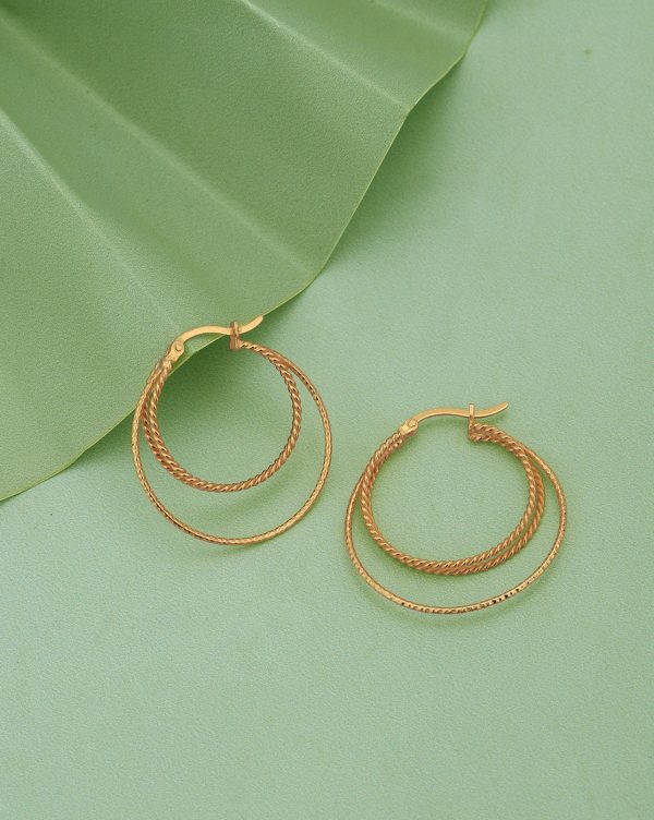 18kt Gold Plated Triple Bar Hoop Earring for women Cheap