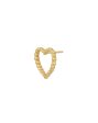 18kt Gold Plated Textured Heart Stud Earring For Cheap