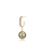 Gold Plated with Hanging Pearl Fancy Half Hoop Earring for women Online Hot Sale