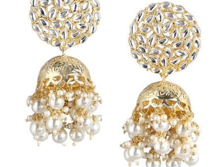 Gold Plated with Pearl Dome Shape Jhumki for women Sale