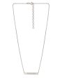 Carlton London Ingrave Text Inline Bar With Rhodium Plated Necklace Fashion