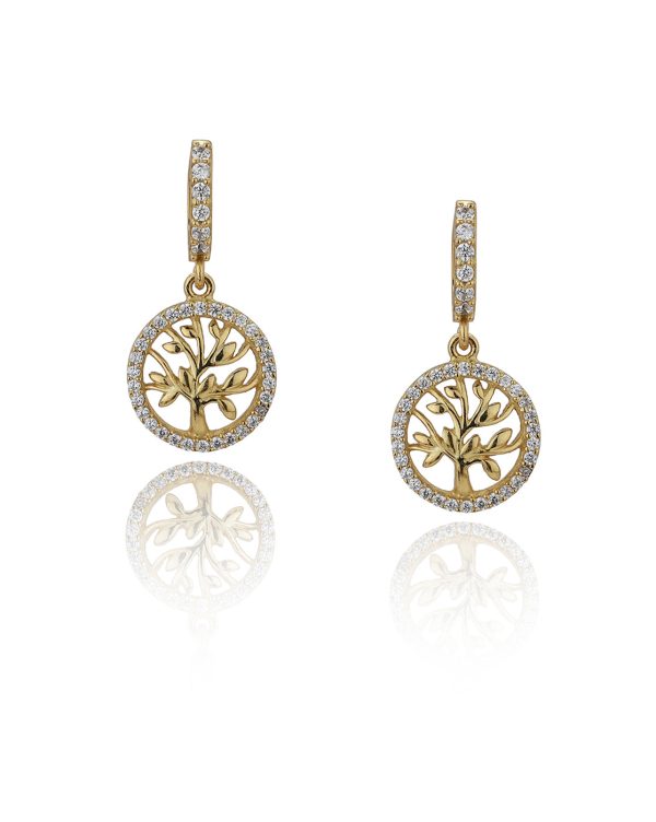 Carlton London Gold Plated Cz Studded Circular Hoop Earrings For Women Online Sale